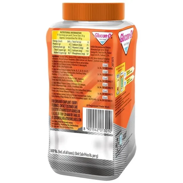 Glucon-D Instant Energy Health Drink - Tangy Orange, 400 g Jar-3.webp
